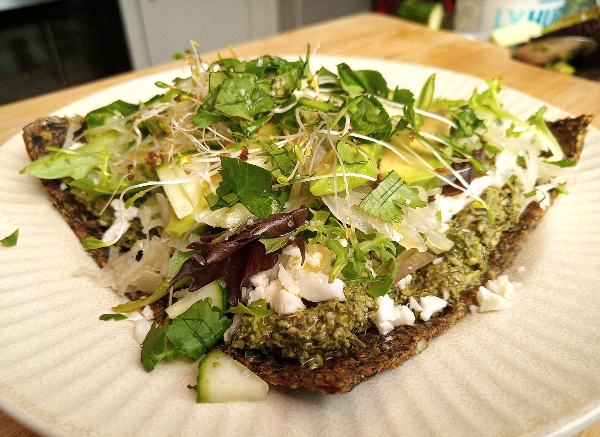 Raw loaded flatbread